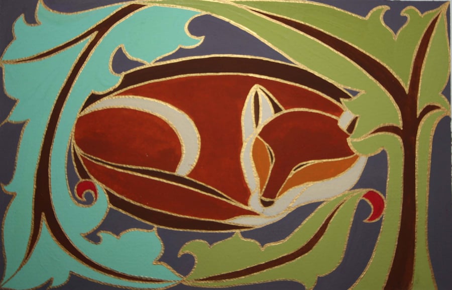 Sleeping Fox, Original Painting