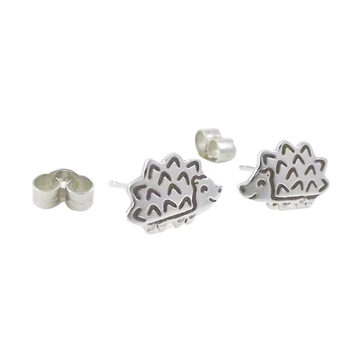 Hedgehog Stud Earrings Silver Wildlife Jewelle Folksy