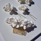 POSEY bridal hair comb, handmade floral headpiece, wedding hair slide