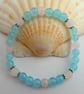 Aquamarine Jade, Frosted White Jade And Rose Quartz Bracelet - Handmade In Devon - Image 3