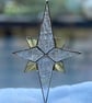 Stained glass Bethlehem star - Clear irridised glass with pale yellow quarters