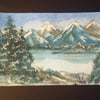 winter snowscene 1 watercolour aceo by Gweddusart