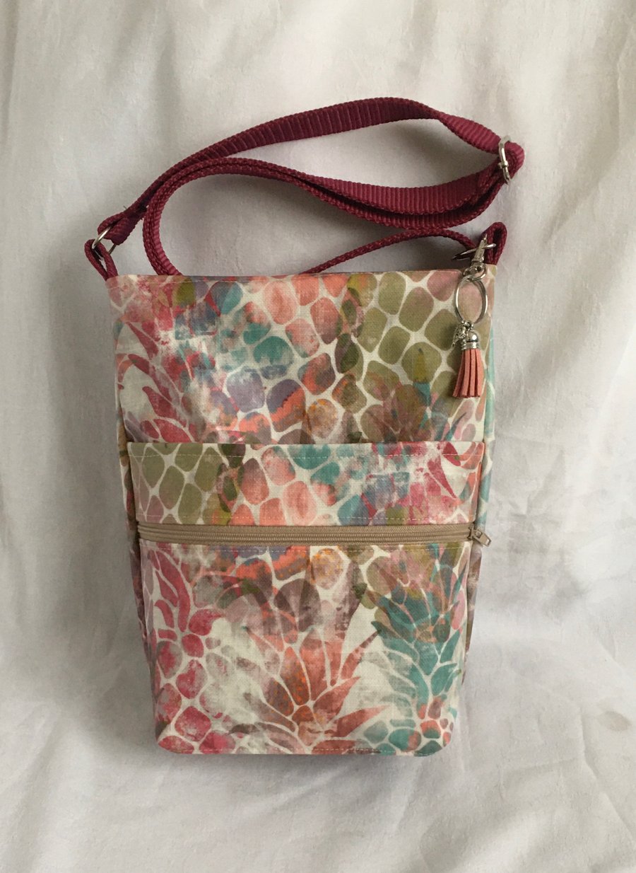 Unique Crossbody Bag, Oilcloth Shoulder Bag, Walking Bag, Gift Ideas.