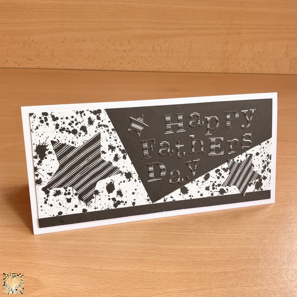 Happy Father's Day Black and White handmade card