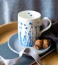 Large fine china butterfly mug, Birthday gift, Coffee mug. - Image 1