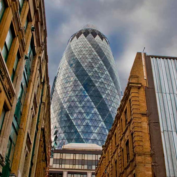 30 St Mary Axe The Gherkin London England UK 12"x18" Print