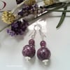 27cts Russian Charoite Sterling Silver Earrings