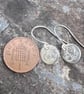 Eco Silver Textured Moon Dangle Earrings - Image 3