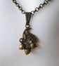 Acorns and Oak Leaf Bronze Tone Pendant Necklace - Image 1