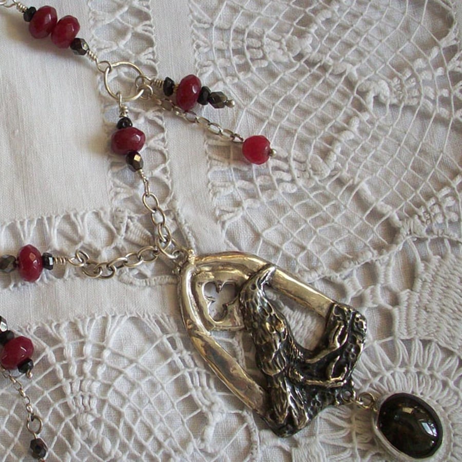 Mediaeval Raven with Black Star drop