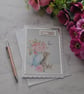Cat Card Birthday Card Birthday Wishes Vintage Jug Flowers Luxury Handmade Card - Image 1