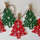 Christmas Tree Papercut Garland (Red and Green)