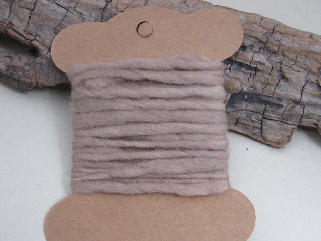 2.5m Hand Dyed Natural Walnut Dye Brown Handspun Corriedale Yarn