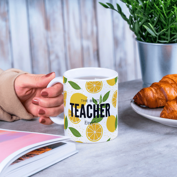 The Best Teacher Ever Lemon Design Mug, Unique Gift For Teachers, Teacher Apprec