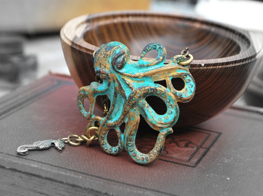 Verdigris Octopus Bracelet..