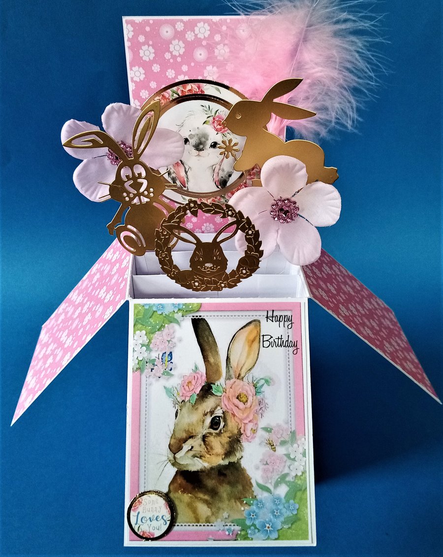 Ladies Birthday Card with Rabbits