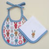 First Size Bunny Rabbit Babies Bib and Dribble Cloth Set