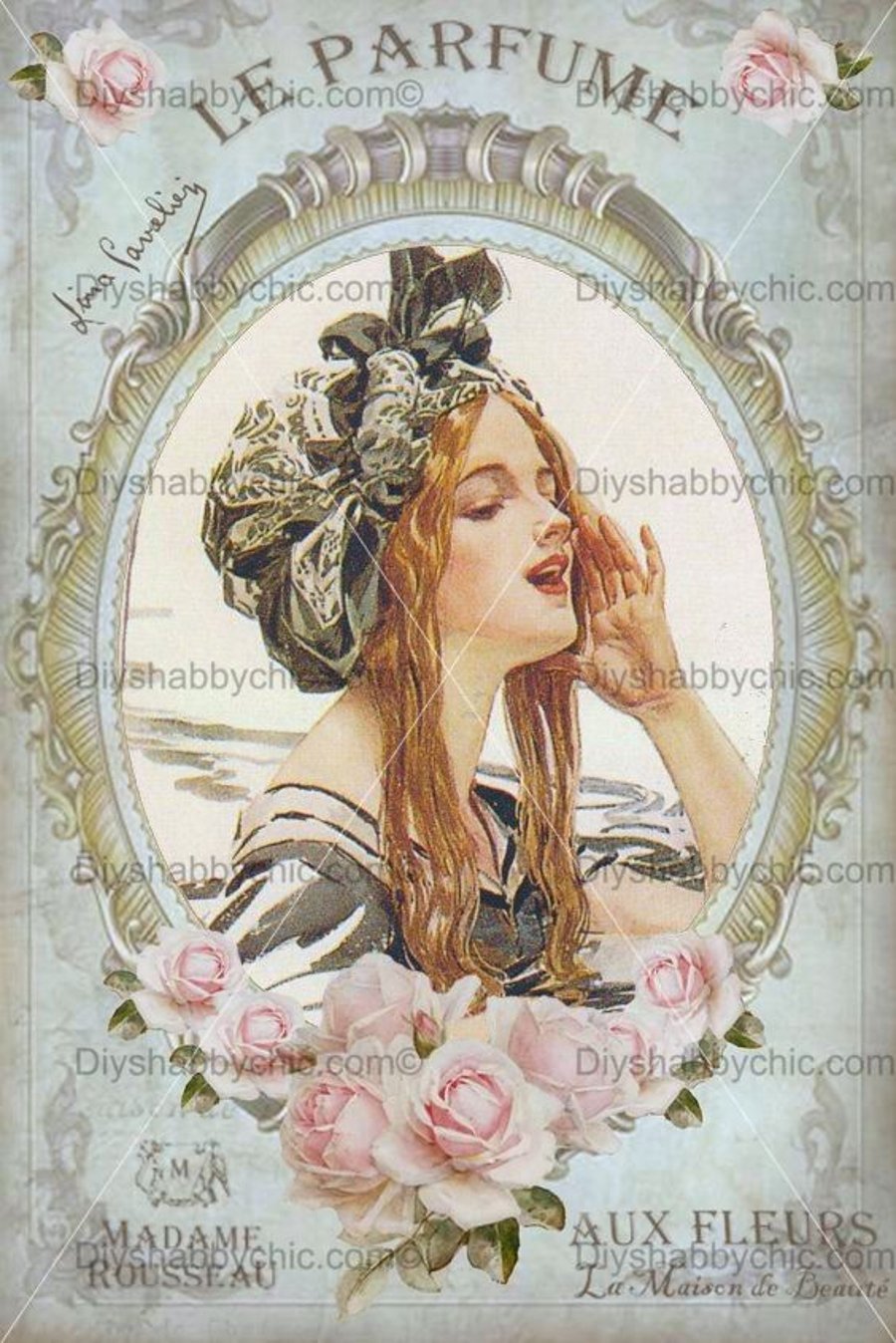 Waterslide Wood Furniture Decal Vintage Image Transfer Shabby Chic Le Parfume