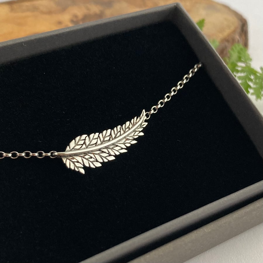 Little Fern Necklace Handmade in Sterling Silver