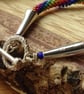 Spiral rainbow necklace, unusual twisting rainbow beaded jewellery - Image 6