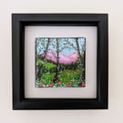 Wildflower Wood Small 10cm Original Painting Framed