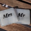 Fused Glass Mr & Mrs Coasters