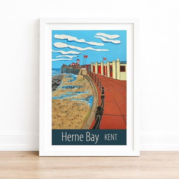 Herne Bay Kent travel poster print by Susie West