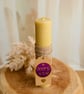 Tall Rolled Beeswax Pillar Candle - 20cm Pure Honey Glow with Cotton Wick  