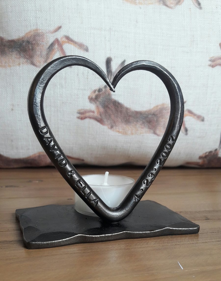 A Personalized Iron Love Heart T Light 6th Wedding Anniversary Birthday him Her