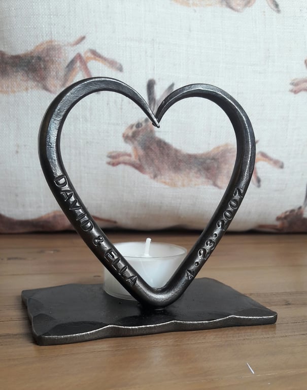 A Personalized Iron Love Heart T Light 6th Wedding Anniversary Birthday him Her