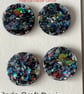 4 multicoloured plastic buttons - 22mm - Image 1