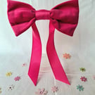 Pink velvet hair bow