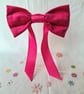 Pink velvet hair bow