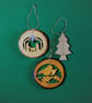Christmas Tree Decoration - Set of 3 (Nativity Scene, Robin, & Christmas Tree) - Image 1
