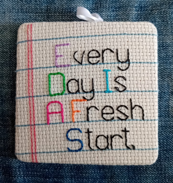Motivational Quote Wall Hanging - "Every Day Is A Fresh Start" 