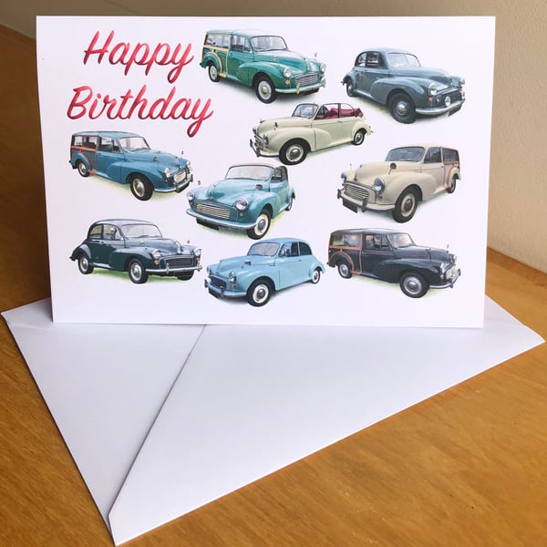 Morris Minors - Greeting Card for the Moggie enthusiast