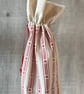 Scandi Style Red and White Drawstring Bottle Bag - Image 1
