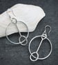 Large Silver Hoop Earrings, Argentium Silver Earring Hoops, Handmade Hoops - Image 6
