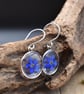Blue Flower Resin Earrings, 304 Stainless Steel Hooks, Made in Scotland - Image 6