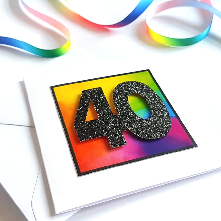 Age 40 - Rainbow 40th Birthday Card