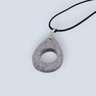 Silver Grey Glitter Glasses Holder Necklace Teardrop Eyewear Loop Pendant