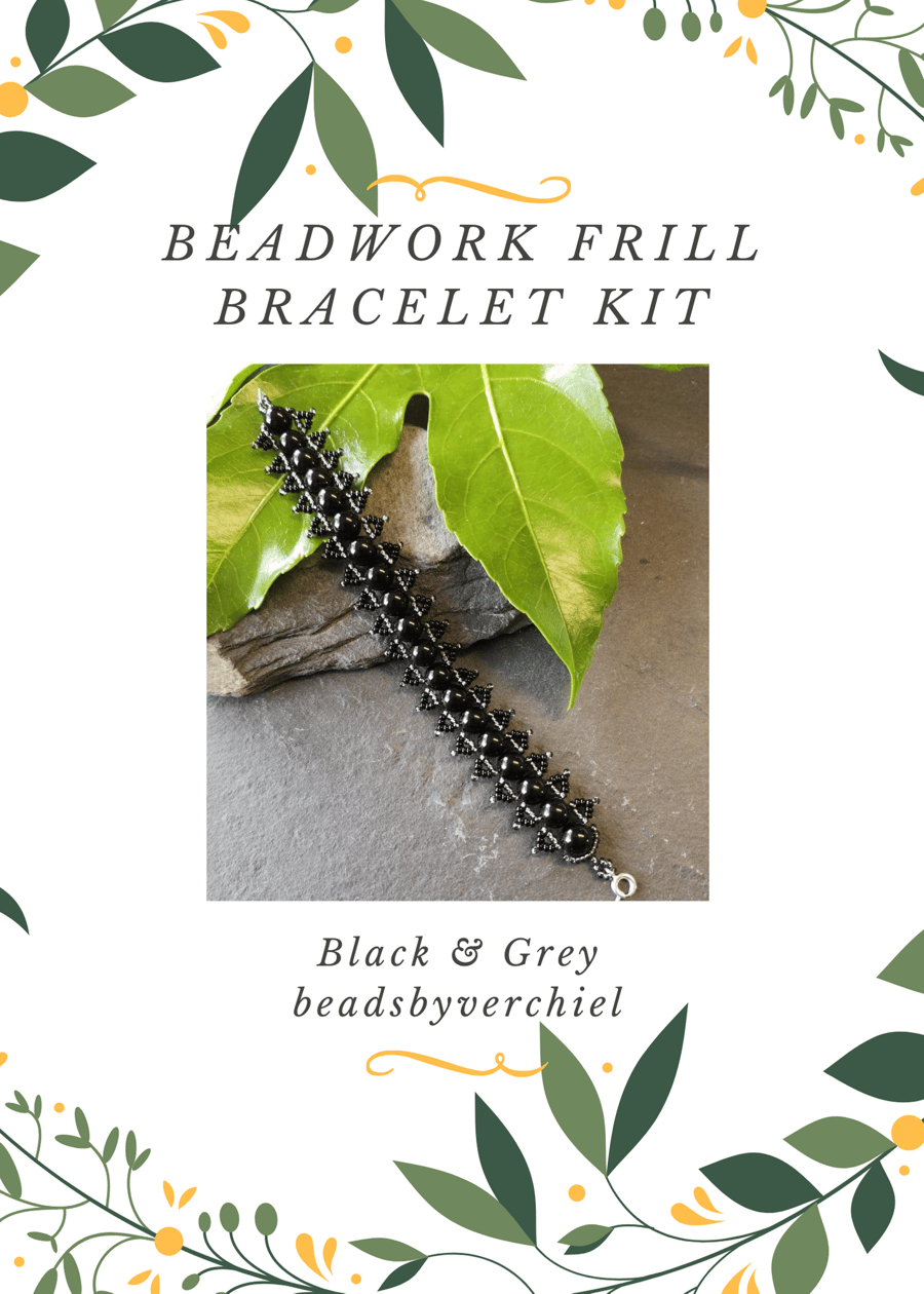 Black and Grey Beadwork Bracelet Kit 