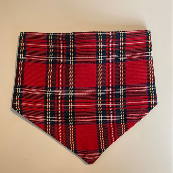 Custom order dog bandana red tartan