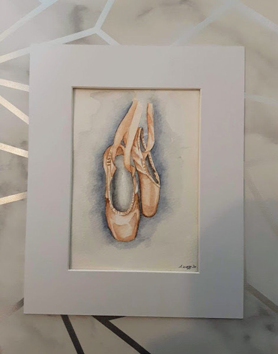 Pink Ballet Shoes - Watercolour original