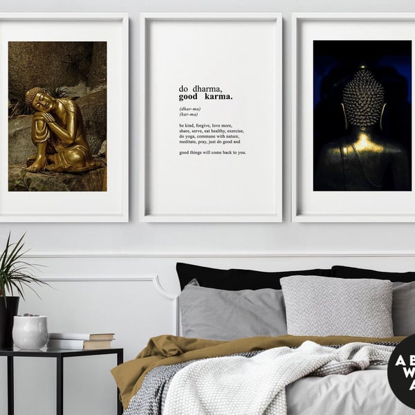 Yoga Art Print, Buddha Wall Art, Zen Prints, Karma Prints, Buddhist Art, Yoga Gi