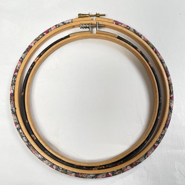 Liberty London fabric embroidery needlepoint hoop