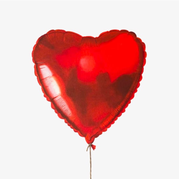 Fine Art Giclée Print Red Heart Shaped Helium Balloon