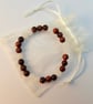 Red Tiger's Eye And Frosted White Jade Bracelet - Handmade In Devon. - Image 10