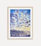 Cotton Clouds Archival Art Print, Cloudy Sky Print, Skyscape Painting with City