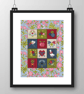 162A Cross Stitch Pattern Patchwork Quilt Americana Block Floral Bows Buttons - Image 3
